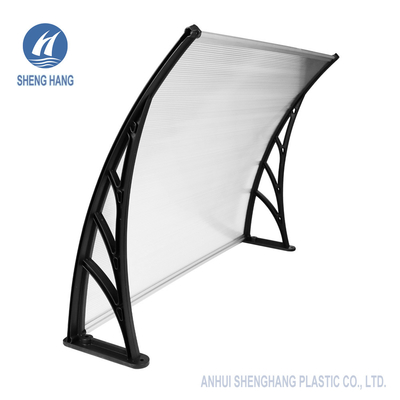 Sunshield curvó la capa ULTRAVIOLETA plástica del toldo 5m m del policarbonato