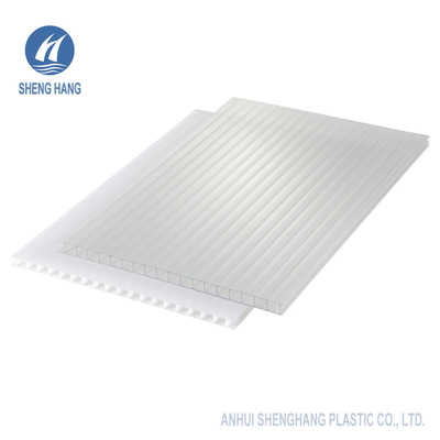 Rasguño anti constructivo 80um durable de la pared del hueco de la PC del tejado de la hoja gemela del policarbonato