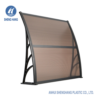 Toldo plástico los 3.3*3.9ft Brown de la puerta del policarbonato al aire libre estándar de la ventana