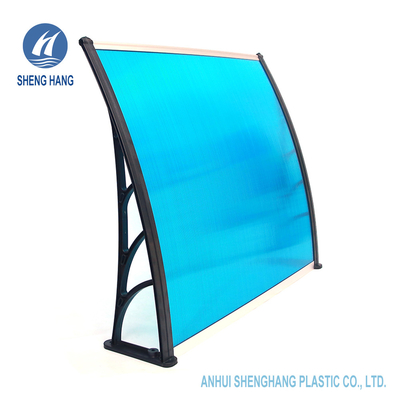 Prenda impermeable plástica del toldo del policarbonato casero con el soporte plástico