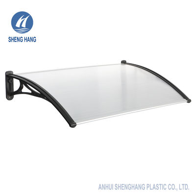 Sunshield curvó la capa ULTRAVIOLETA plástica del toldo 5m m del policarbonato