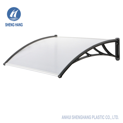 Sunshield curvó la capa ULTRAVIOLETA plástica del toldo 5m m del policarbonato