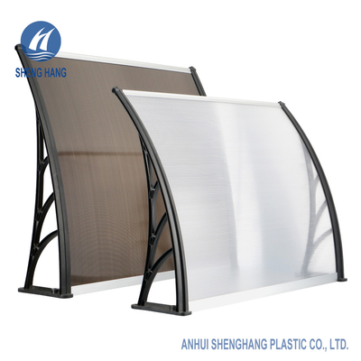 Sunshield curvó la capa ULTRAVIOLETA plástica del toldo 5m m del policarbonato