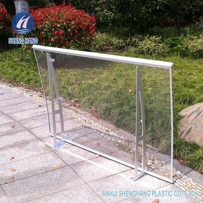 Aleación de aluminio anti del toldo polivinílico claro del carbonato de la puerta 3m m del pórtico