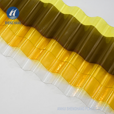 Policarbonato acanalado transparente coloreado que cubre la protuberancia del Co de la hoja